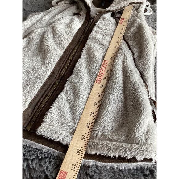 Kuhl Women's Flight Fuzzy Sherpa Full Zip Hooded Jacket Vest tan Size Medium - Picture 10 of 12